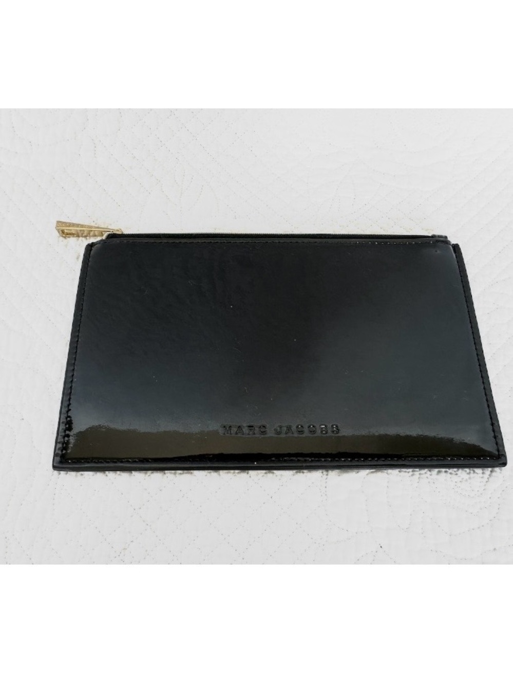 Marc Jacobs Black Patent Leather Zip Pouch
